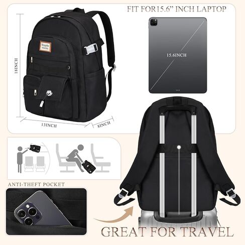 Girls Backpack for School, Cute backpack for girls teens, School bookbag for Girls Teens college Students,Water Resistant school bag, Backpack for Women, mochilas escolares para niñas, Bookbag Beige in Saudi Arabia