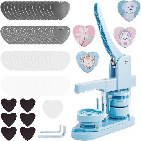 Fridge Magnet Button Maker Machine, 58mm/2.25in Pin Maker Machine for Refrigerator Magnet, DIY Installation-Free Button Press Machine with 100 Pcs Fridge Magnet Button Maker Supplies in Saudi Arabia