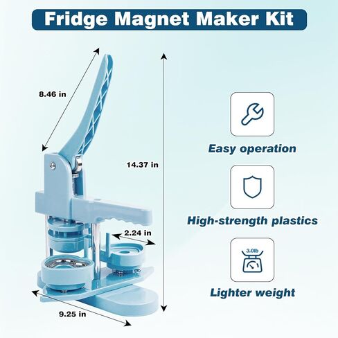 Fridge Magnet Button Maker Machine, 58mm/2.25in Pin Maker Machine for Refrigerator Magnet, DIY Installation-Free Button Press Machine with 100 Pcs Fridge Magnet Button Maker Supplies in Saudi Arabia