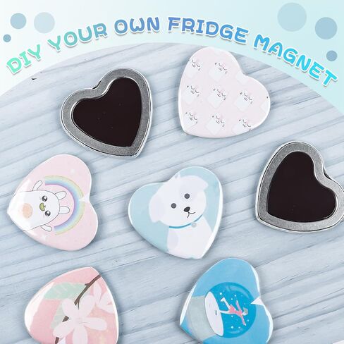 Fridge Magnet Button Maker Machine, 58mm/2.25in Pin Maker Machine for Refrigerator Magnet, DIY Installation-Free Button Press Machine with 100 Pcs Fridge Magnet Button Maker Supplies in Saudi Arabia
