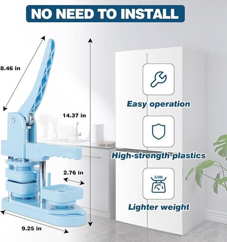 Fridge Magnet Button Maker Machine, 58mm/2.25in Pin Maker Machine for Refrigerator Magnet, DIY Installation-Free Button Press Machine with 100 Pcs Fridge Magnet Button Maker Supplies in Saudi Arabia