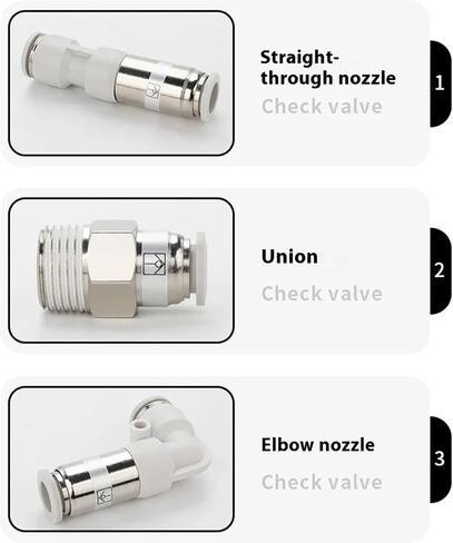 Air Fitting Pneumatic Union VPC Pneumatic Valve Copper Nickel Plated One-Way Check Valve(VPC6-01,10PCS) in Saudi Arabia