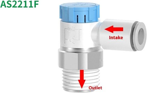1PCS Air Pneumatic Fitting AS Elbow Type Throttle Speed Control Valve Push Lock Type(AS2211F-01-08SA,10PCS) in Saudi Arabia