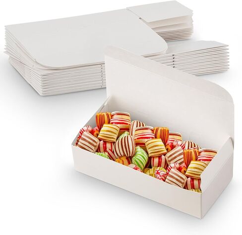 MT Products Candy and Chocolate Gift Box - 20 Pieces Extra Small White Fudge Box - Size of 5 x 2 1/4 x 1 1/4 in Kuwait