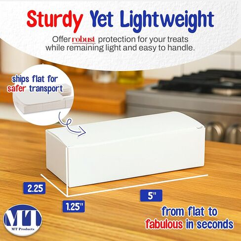 MT Products Candy and Chocolate Gift Box - 20 Pieces Extra Small White Fudge Box - Size of 5 x 2 1/4 x 1 1/4 in Kuwait