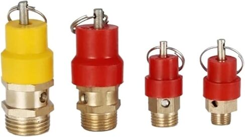 10PCS Brass Safety Valve Air Compressor Pressure Relief Valve,G1/8, G1/4,G3/8,G1/2 Male Thread(RED HAT 1I8) in Saudi Arabia