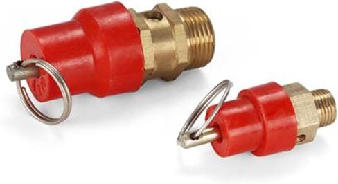 10PCS Brass Safety Valve Air Compressor Pressure Relief Valve,G1/8, G1/4,G3/8,G1/2 Male Thread(RED HAT 1I8) in Saudi Arabia