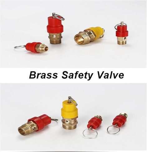10PCS Brass Safety Valve Air Compressor Pressure Relief Valve,G1/8, G1/4,G3/8,G1/2 Male Thread(RED HAT 1I8) in Saudi Arabia