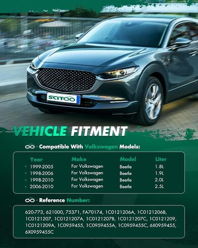 Scitoo 620-773 621000 75371 1C0121209 Electric Cryenser Contenser محرك مروحة التبريد المزدوجة FIN FIR 1998-2005 for Volkswagen Beetle in Saudi Arabia