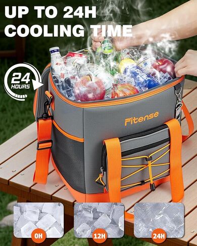 Soft Cooler Bag Insulated 20L, 27 Cans Collapsible Camping Coolers 4-Layer Leakproof Portable Ice Chests for Beach, Travel, Picnic, Grocery, Kayaking in Kuwait