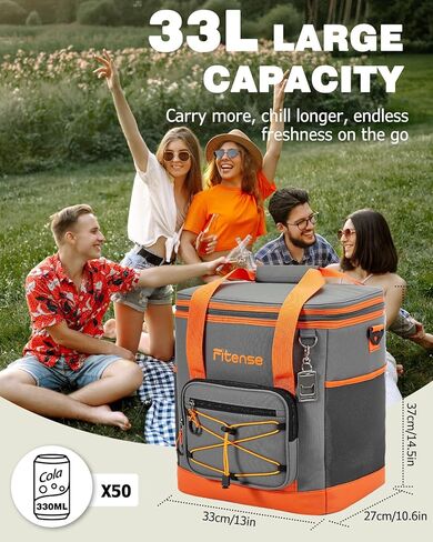 Soft Cooler Bag Insulated 20L, 27 Cans Collapsible Camping Coolers 4-Layer Leakproof Portable Ice Chests for Beach, Travel, Picnic, Grocery, Kayaking in Kuwait