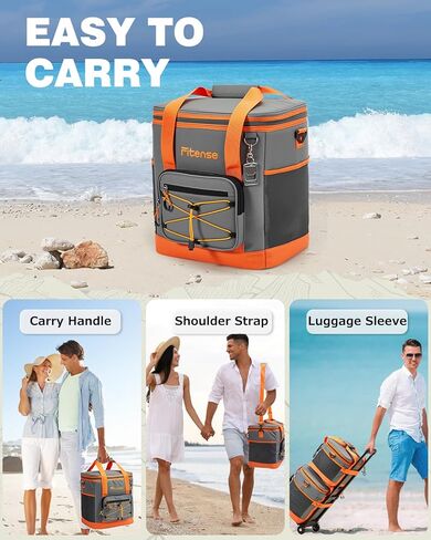 Soft Cooler Bag Insulated 20L, 27 Cans Collapsible Camping Coolers 4-Layer Leakproof Portable Ice Chests for Beach, Travel, Picnic, Grocery, Kayaking in Kuwait