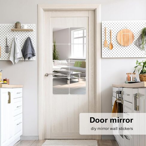 Mirror Wall Full Length,12X12 Inch Unbreakable Mirror Tiles for Bedroom Home Gym Door, Acrylic Squares Mirror Full Body Shatterproof Mirror Stickers for Walls,Mirror Sheets (4pcs) in Saudi Arabia