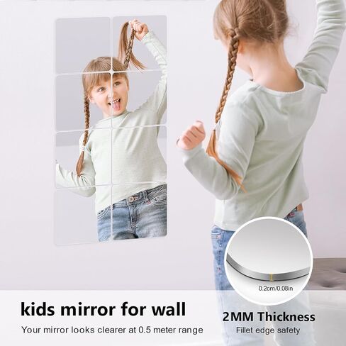 Mirror Wall Full Length,12X12 Inch Unbreakable Mirror Tiles for Bedroom Home Gym Door, Acrylic Squares Mirror Full Body Shatterproof Mirror Stickers for Walls,Mirror Sheets (4pcs) in Saudi Arabia