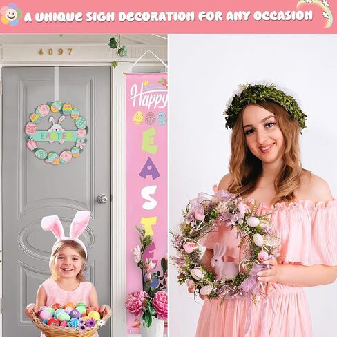15 in Wreath-Hangers for Front Door,2 Pack Easter Christmas Halloween Decorations Fall Door Welcome Sign for Front Door Inside Outside Over The Door Hooks Organizer Home Décor in Saudi Arabia