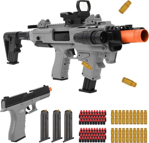 Two Modes Soft Bullet Toy Gun Shell Ejecting with 80 Soft Bullets 40 Shells, Realistic Toy Guns for Boys, Shooting Play Gun for Kids Adults, Boy Gifts for Halloween Christmas Birthday Age 8+ in Saudi Arabia