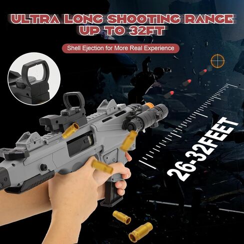 Two Modes Soft Bullet Toy Gun Shell Ejecting with 80 Soft Bullets 40 Shells, Realistic Toy Guns for Boys, Shooting Play Gun for Kids Adults, Boy Gifts for Halloween Christmas Birthday Age 8+ in Saudi Arabia