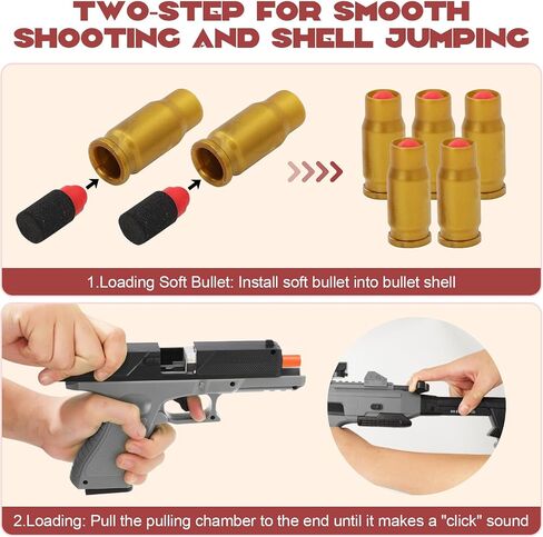 Two Modes Soft Bullet Toy Gun Shell Ejecting with 80 Soft Bullets 40 Shells, Realistic Toy Guns for Boys, Shooting Play Gun for Kids Adults, Boy Gifts for Halloween Christmas Birthday Age 8+ in Saudi Arabia