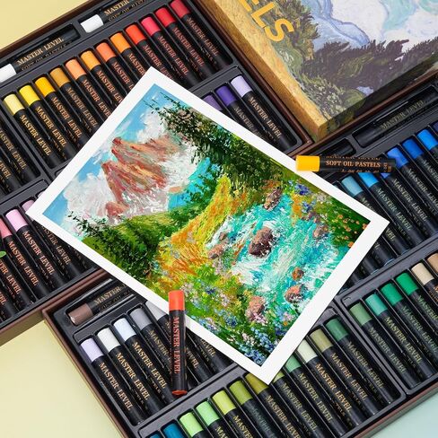 LIGHTWISH Professional Oil Pastels, 48 Vibrant Colors Plus 4 White, Set of 52, Creamy and Pigmented Artist Soft Oil Pastels for Blending, Layering & Shading in Saudi Arabia