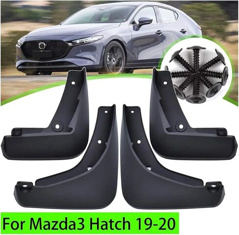 4pcs/set mudflaps ， متوافق مع Mazda 3 Mazda3 BP 2019-2024 Hatchback Hatch Mud Mud Sparsh Mudguard in Saudi Arabia