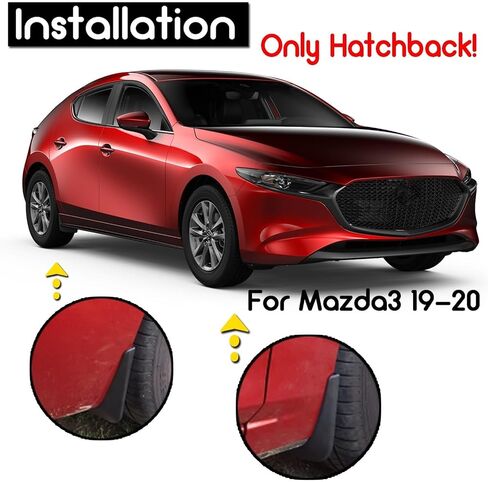 4pcs/set mudflaps ， متوافق مع Mazda 3 Mazda3 BP 2019-2024 Hatchback Hatch Mud Mud Sparsh Mudguard in Saudi Arabia