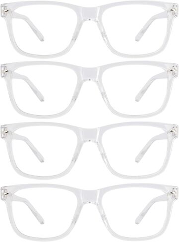 4 Pack Reading Glasses with Spring Hinges, Rectangle Readers for Women Men 1.0 1.25 1.5 1.75 2.0 to 4.0 in Saudi Arabia