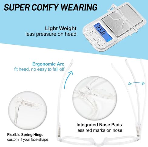 4 Pack Reading Glasses with Spring Hinges, Rectangle Readers for Women Men 1.0 1.25 1.5 1.75 2.0 to 4.0 in Saudi Arabia