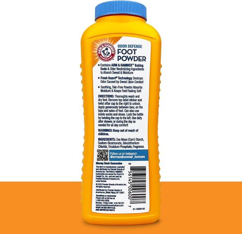 Arm & Hammer Foot Powder for Shoes & Feet, Talc-Free Odor & Moisture Control for Men & Women, 7 oz (1 Pack) in Saudi Arabia