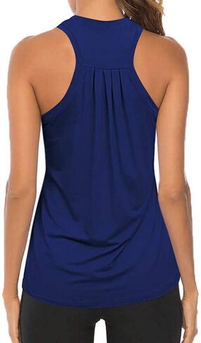 Women's Workout Tank Tops Athletic Yoga Top Racerback Sleeveless Running Shirts Loose fit Gym Outdoor in Saudi Arabia