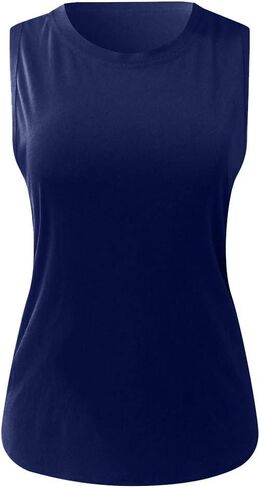 Women's Workout Tank Tops Athletic Yoga Top Racerback Sleeveless Running Shirts Loose fit Gym Outdoor in Saudi Arabia