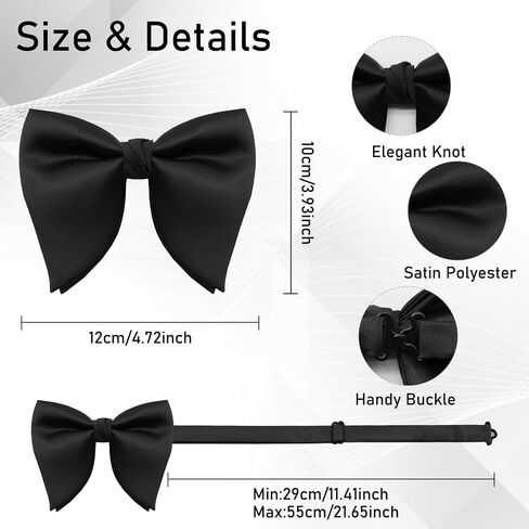 Oversized Bow Ties for Men Adjustable Pre-tied Mens Bowtie Solid Color Tuxedos Bowties Wedding Party Concert in Kuwait