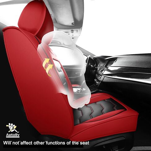 Car Seat Covers, Seat Covers for Kia Forte 2010-2024, Black with Red Edges, Waterproof Faux Leather, Covers 5 Seats, Simple and Versatile Style, Easy to Clean, Airbag Compatible in Saudi Arabia