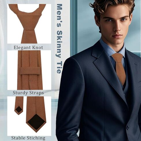 Suede Ties for Men, Solid Color Neckties for Men Vintage Mens Tie for Wedding Party Banquet Tuxedo Shirt Groomsmen in Kuwait