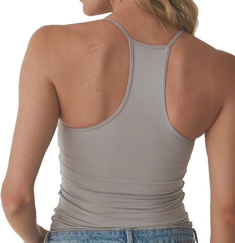 Klassy Network Solid Strappy Racerback Brami Tank-Top for Women-Bra Bra Bra Length Length U-Dance مع أحزمة السباغيتي in Saudi Arabia