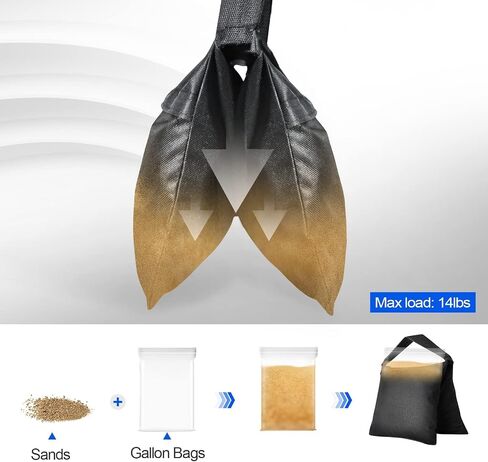 EMART Upgraded Heavy Duty Sandbag - Photo Video Studio Stage Film Weight Bags for Photo Video Studio, Light Stands Boom Arms Tripods - 6 Pack in Kuwait