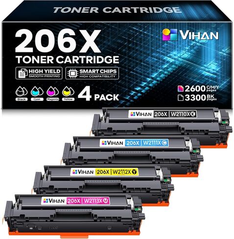 202X Toner Cartridges High Yield 4 Pack Replacement for HP 202X CF500X Toner Cartridges Compatible with MFP M281fdw M281cdw M281fdn M254dw M254dn Printer Ink (Black Cyan Yellow Magenta) in Saudi Arabia