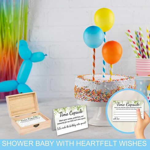 Time Capsule Box 1st Birthday Baby Keepsake Box First Birthday Activities Party Favors Baby Shower Games Decorations 50 Time Capsule Cards in Saudi Arabia