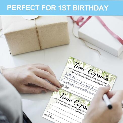Time Capsule Box 1st Birthday Baby Keepsake Box First Birthday Activities Party Favors Baby Shower Games Decorations 50 Time Capsule Cards in Saudi Arabia