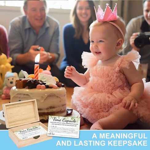 Time Capsule Box 1st Birthday Baby Keepsake Box First Birthday Activities Party Favors Baby Shower Games Decorations 50 Time Capsule Cards in Saudi Arabia