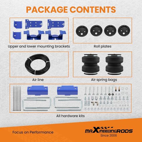 MaxPeedingrods 5000 رطل أدوات التعليق الهوائي لشيفروليه سيلفرادو 1500 Trail Boss GMC Sierra 1500 AT4 4WD 2019-2025 Air Helper Spring Kit in Saudi Arabia