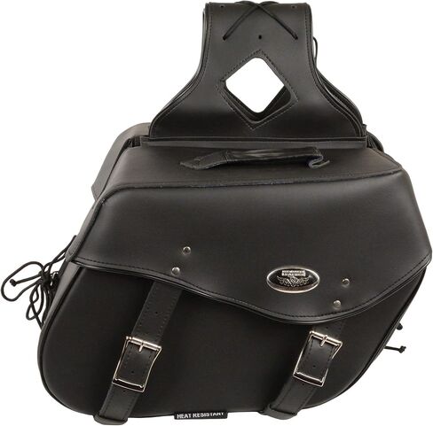 Milwaukee Leather SH55302ZB Black Large Zip-Off PVC Throw Over Saddlebags - One Size in Saudi Arabia