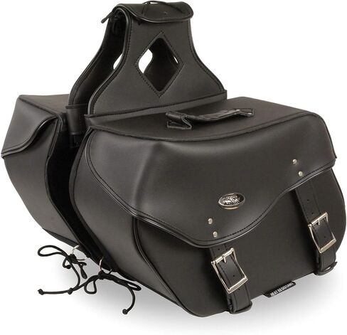 Milwaukee Leather SH55302ZB Black Large Zip-Off PVC Throw Over Saddlebags - One Size in Saudi Arabia