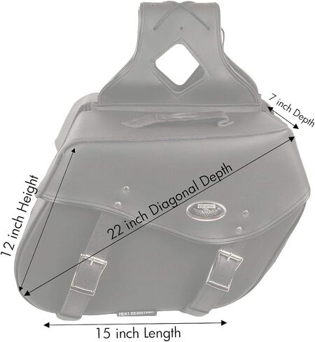 Milwaukee Leather SH55302ZB Black Large Zip-Off PVC Throw Over Saddlebags - One Size in Saudi Arabia