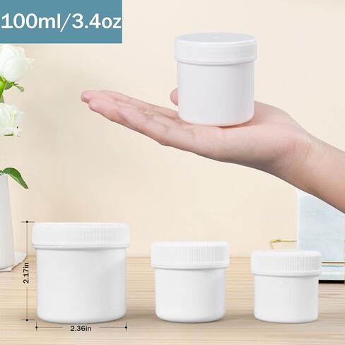 ASEVAT 6 Pack Airtight Plastic Jars, Leak-Proof Travel Size Jar | Refillable Cosmetic Containers for Creams, Lotions, TSA-Approved Clear Jars with Secure Lids (clear) in Saudi Arabia