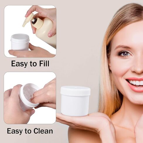 ASEVAT 6 Pack Airtight Plastic Jars, Leak-Proof Travel Size Jar | Refillable Cosmetic Containers for Creams, Lotions, TSA-Approved Clear Jars with Secure Lids (clear) in Kuwait