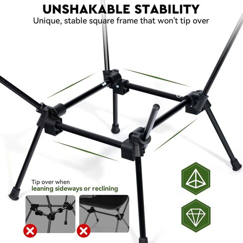 Folding Camping Chairs, Lightweight and Portable Folding Camp Chair for Backpacking, Hiking, and Picnics, Black in Saudi Arabia