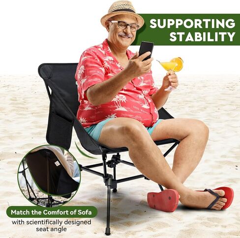 Folding Camping Chairs, Lightweight and Portable Folding Camp Chair for Backpacking, Hiking, and Picnics, Black in Saudi Arabia