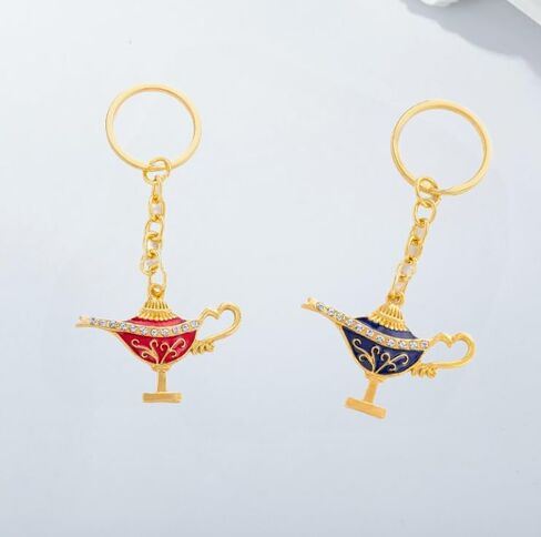 3pcs aladdin's lamp -keychain ، قلادة مصباح زيت أرابيسك عتيقة ، حلقة مصباح مصباح من نوع الراين المستنزف ، الدعائم الأداء in Saudi Arabia