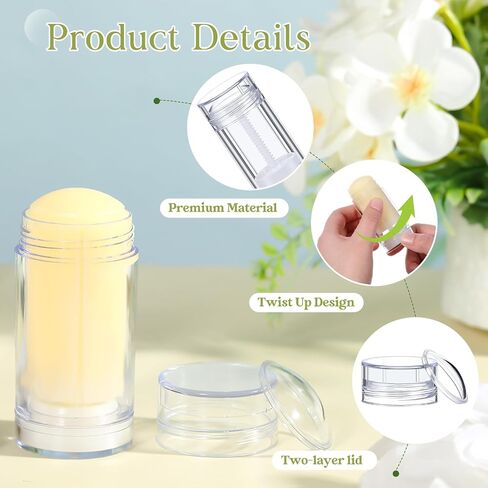 30 pcs حاويات مزيل العرق الفارغة تويست Up ملء عصا البلاستيك حاوية مزيل العرق قابلة لإعادة تعبئة قاع أنابيب الشفاه مستديرة الشفاه للملول الشفاه DIY محلي الصنع (30 مل ، واضح) in Kuwait