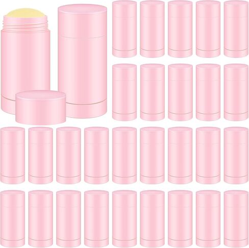 30 pcs حاويات مزيل العرق الفارغة تويست Up ملء عصا البلاستيك حاوية مزيل العرق قابلة لإعادة تعبئة قاع أنابيب الشفاه مستديرة الشفاه للملول الشفاه DIY محلي الصنع (30 مل ، واضح) in Kuwait